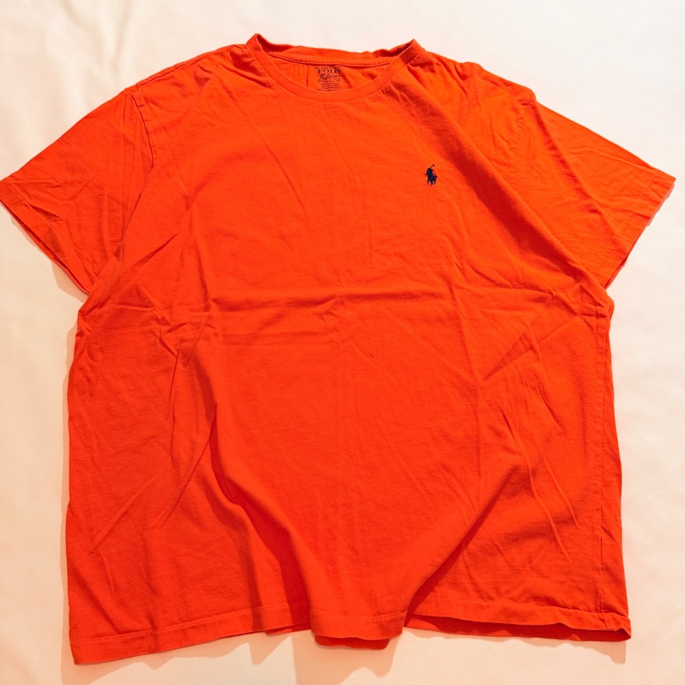 Polo Ralph Lauren T-Shirt Men XL Orange Short Sleeve Pony Logo Tee